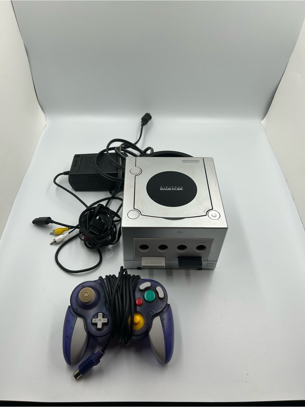 Nintendo GameCube Console with Controller and memory cards TESTED WORKING|Silver